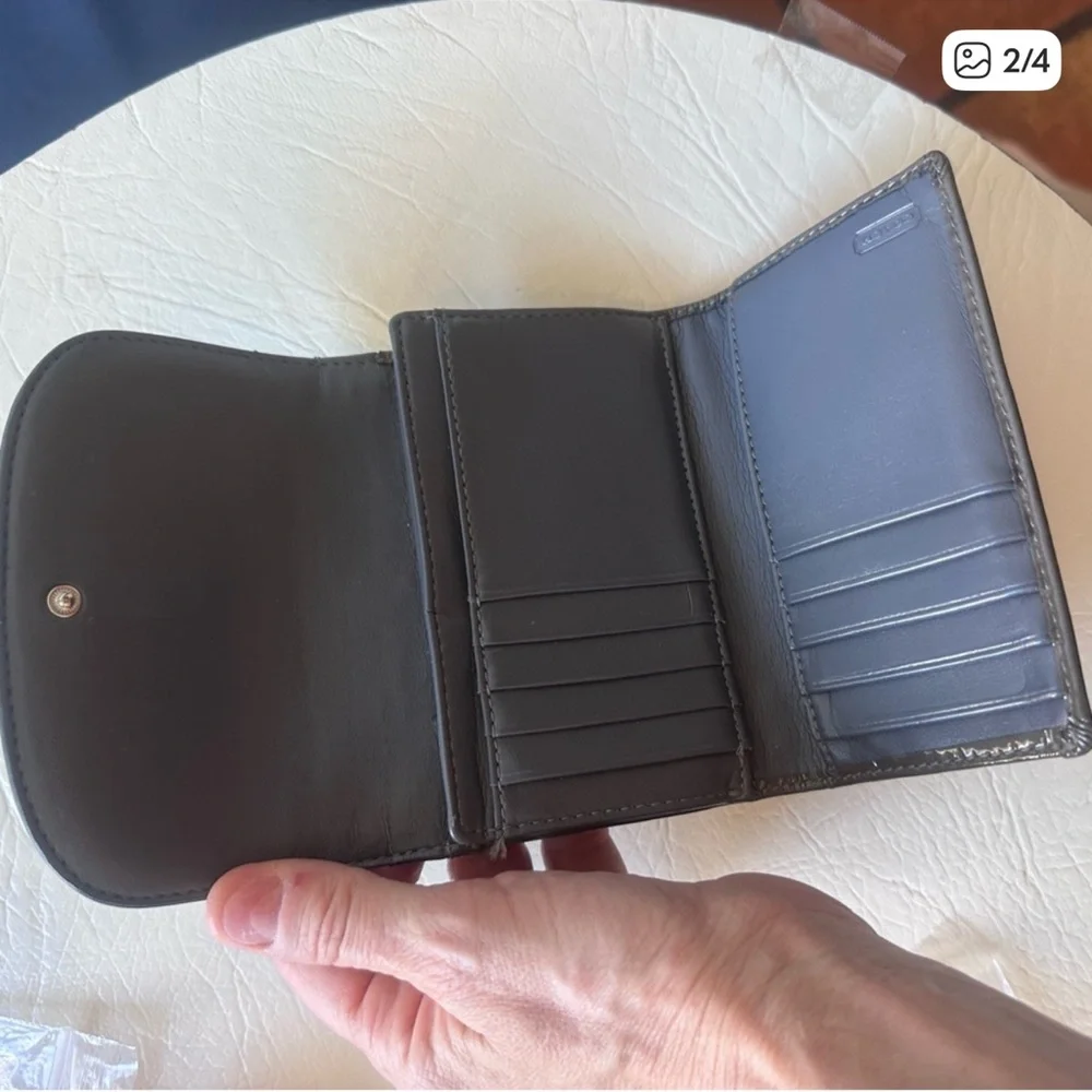 Coach 2FER Bundle Patent Leather Tote & Wallet in Dark Grey - Picture 12 of 13